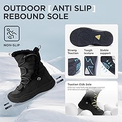 HAPPY NOCNOC Boys Girls Snow Boots Waterproof