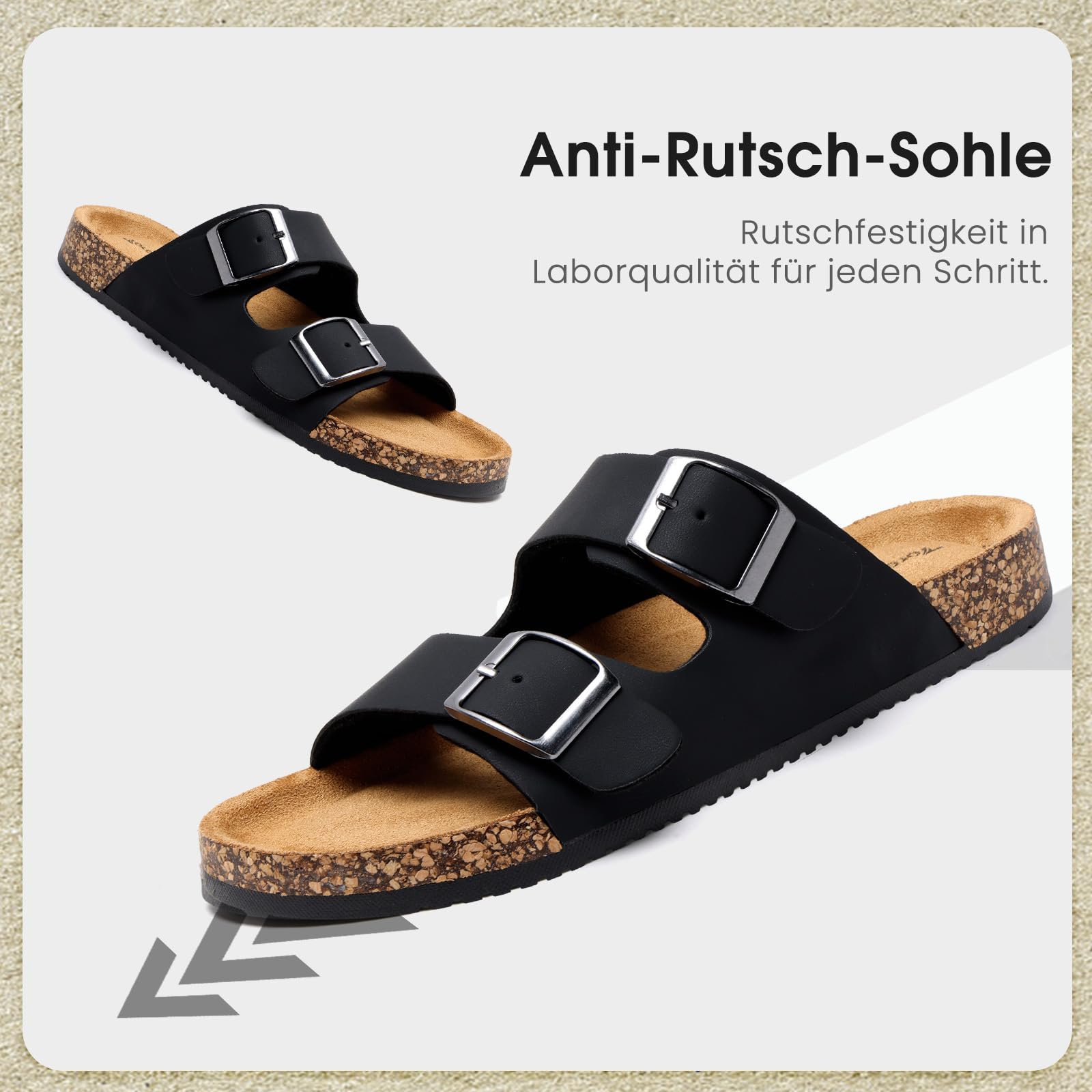 Pantoletten Herren Hausschuhe Schlappen Latschen Sandalen Schnallenriemen 5