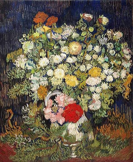 JH Lacrocon Van Gogh - Bouquet De Fleurs dans Un Vase Tableau Reproduction  sur Toile Roulée 50X60 cm - Nature Morte Peintures Impressions pour Mur:  Amazon.fr: Cuisine & Maison