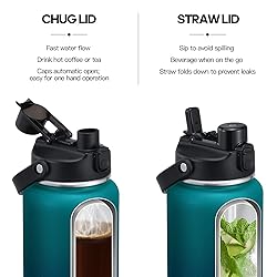 Half Gallon Insulated Water Bottle with 2-in-1 Lid