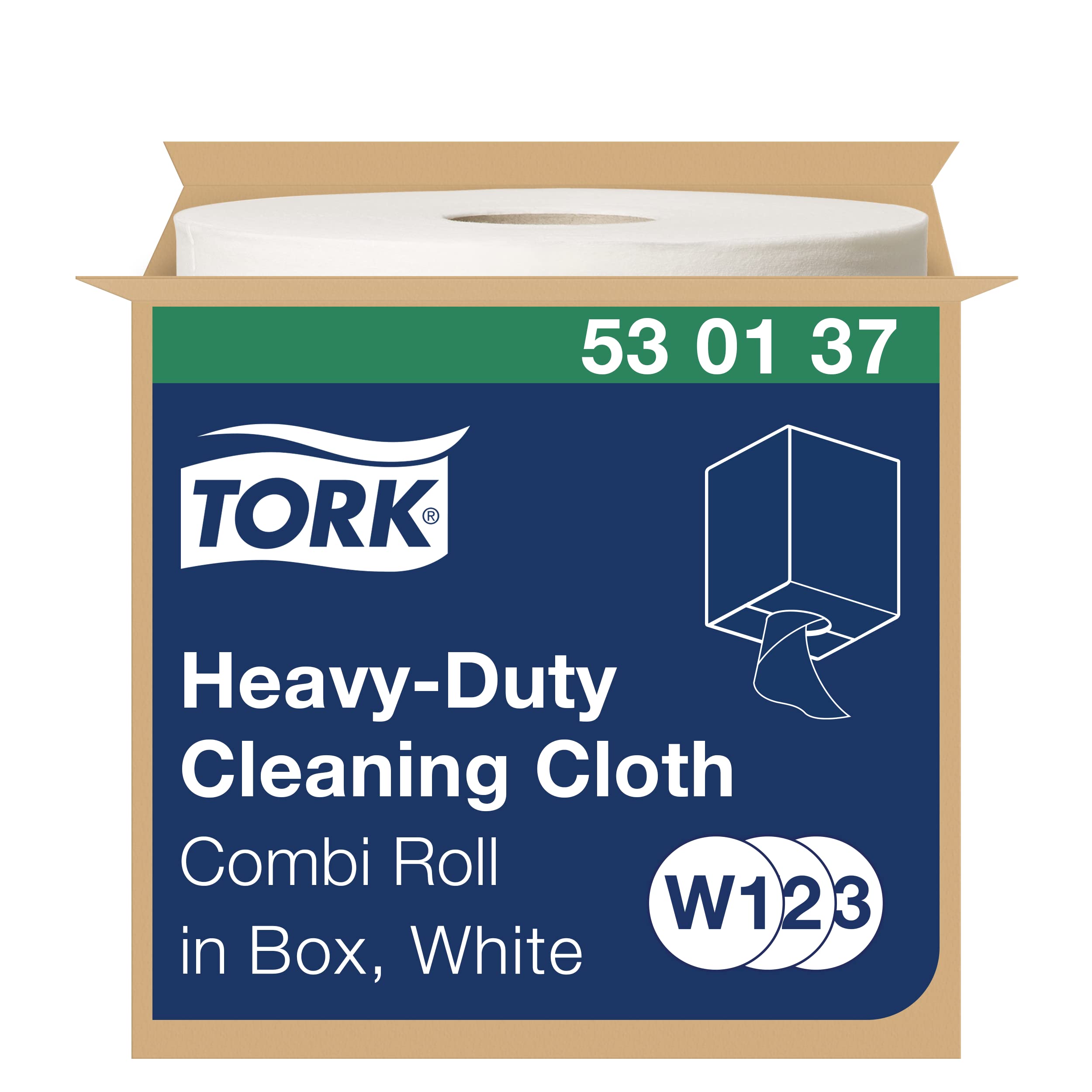Tork Heavy-Duty Cleaning Cloth White W1/2/3, Repeated Use, 1 x 280 Cloths, 530137