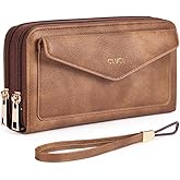 CLUCI Wallet Women Large Capacity Wristlet Purse for Women Long Ladies Wallet RFID Blocking Multi Credit Card Holder