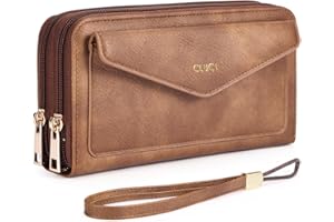 CLUCI Wallet Women Large Capacity Wristlet Purse for Women Long Ladies Wallet RFID Blocking Multi Credit Card Holder