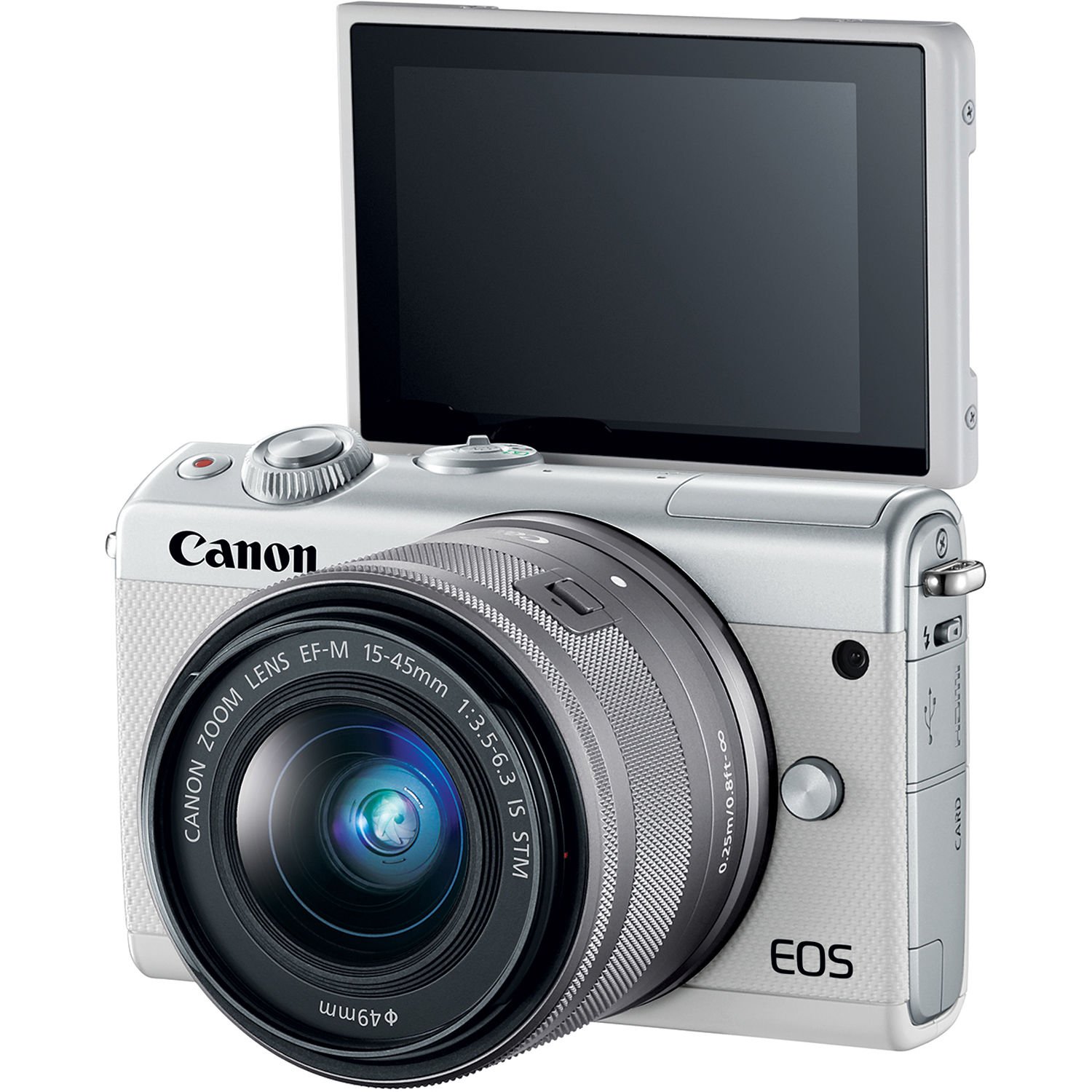 Canon EOS M100 Mirrorless Digital Camera (White) +15-45mm Lens +