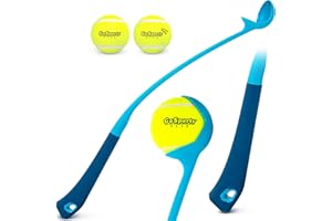 GoSports Pets Dog Ball Launcher - Ergonomic Tennis Ball Thrower for Dogs 20+ lbs - Includes Tosser and (2) 2.5 Inch Balls for Fetch