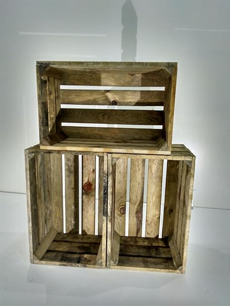 DECORANDO CON SAM Lote 3 Cajas DE Fruta Madera Pino Envejecido: Amazon.es: Hogar