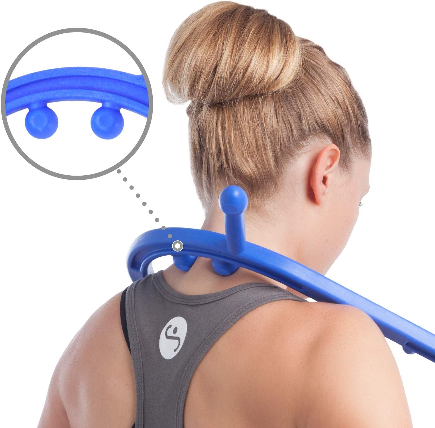 Body Back Buddy Classic - Trigger Point Back Massager, Full Body Muscle Pain Relief, Handheld Massage Stick, Massage Cane, Instructions Included (Blue Marbled): Health & Personal Care