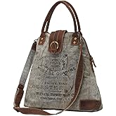 Myra Bag Upcycled Gerster Shoulder Bag - Measures 16 inches wide by 15 inches high by 6 inches deep - Runs Large