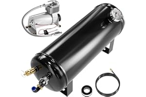 SUXIDI 150PSI 12V Air Compressor with Tank 1.59 Gallon, 6L Air Tank Compressor Pump for Train Truck Air Train Horn Onboard Air Compressor Air Horn Tank, Black