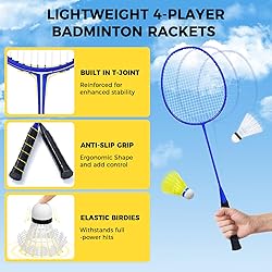 BAGAIL Outdoor Badminton Net Set with Anti-Sag