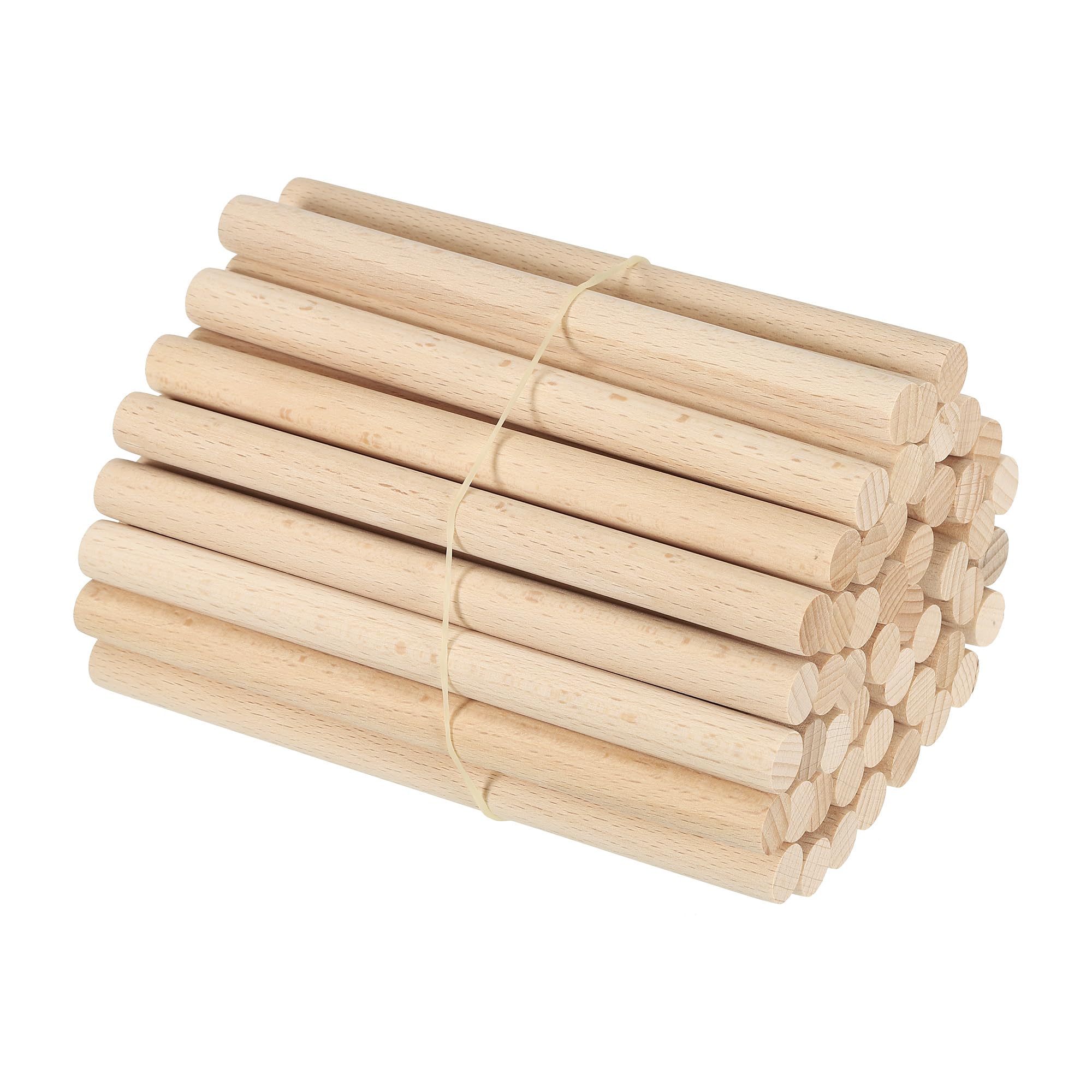 PATIKIL 1/2 x 6 Inch Dowel Rods Wood Sticks, 50 Pcs Unfinished Wooden Dowel Rods Round Dowels Hardwood Sticks for DIY Crafts and Home Decor