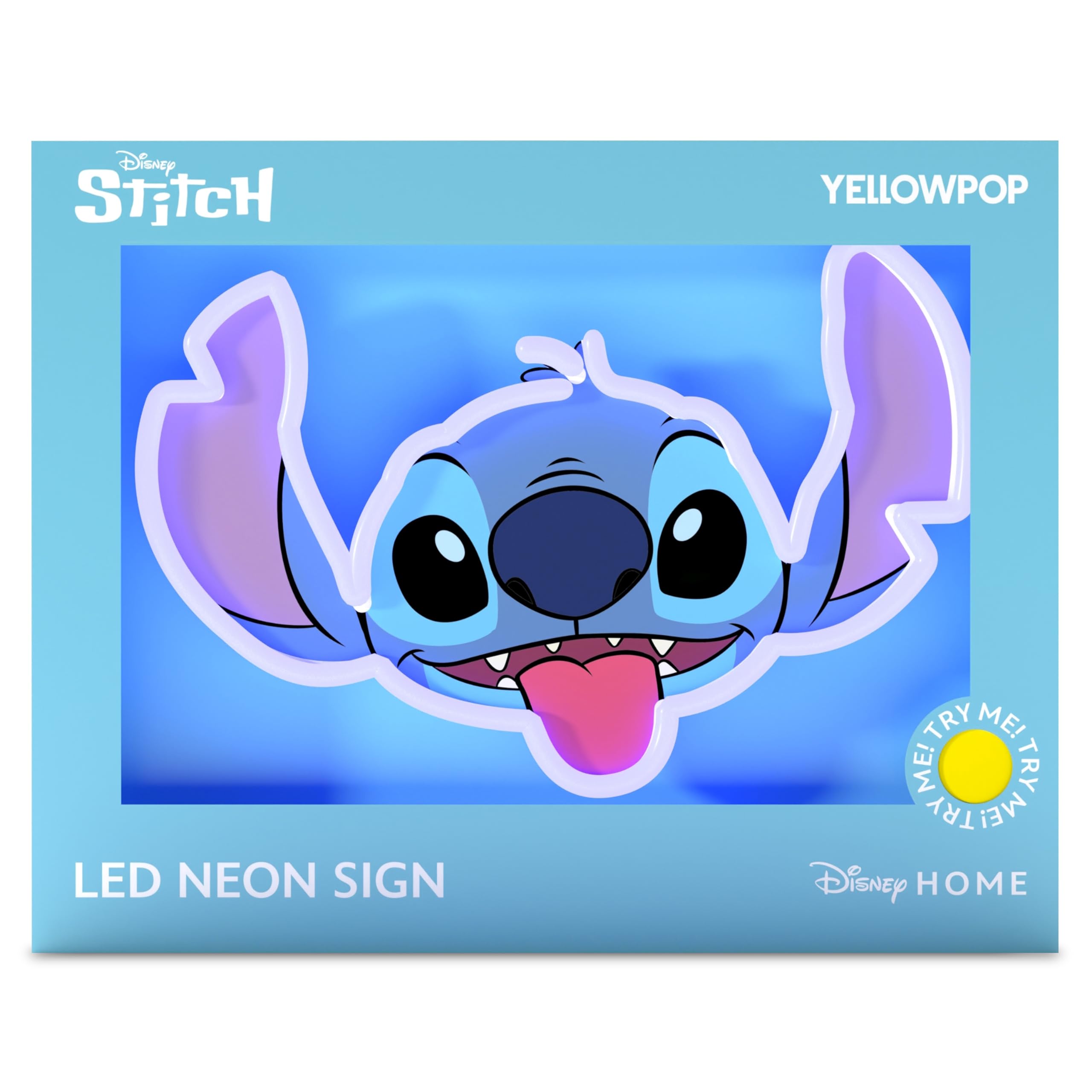Yellowpop Neon Signs, Disney Stitch (Face), Neon Signs for Wall Decor, Energy Efficient LED Neon Lights for all Walls, Easy to Install Custom Neon Sign & Customizable Light Up Wall Art