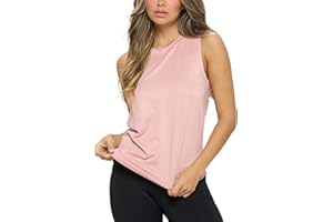 KNIT RIOT Women’s Muscle Tank Top – Sleeveless Slim Fit Soft Casual Basic Yoga Active Athletic Workout Running T Shirts