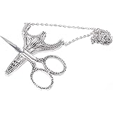 BIHRTC Stainless Steel Sharp Tip Sewing Snips Thread Cutter Safety Scissors with Sheath Chain for Embroidery, Sewing, Craft, Art Work & Everyday Use (Silver-1)