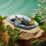 Milisten Ceramic Water Feeder Tray 8.27" Garden Bird Butterfly Bee Watering view 6