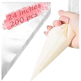 24Inch Disposable Piping Bags, 200PCS Icing Bags for Cake Decorating | Extra Large Pastry Bags with Thickened Anti-burst, Non-slip Design for Cookies, Desserts and More.
