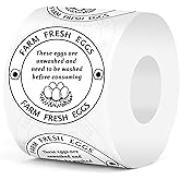 500 Pcs 2 Inch Farm Fresh Eggs Carton Labels Self-Adhesive Unwashed Stickers for Chicken, Quail, Duck Egg Handling Labels