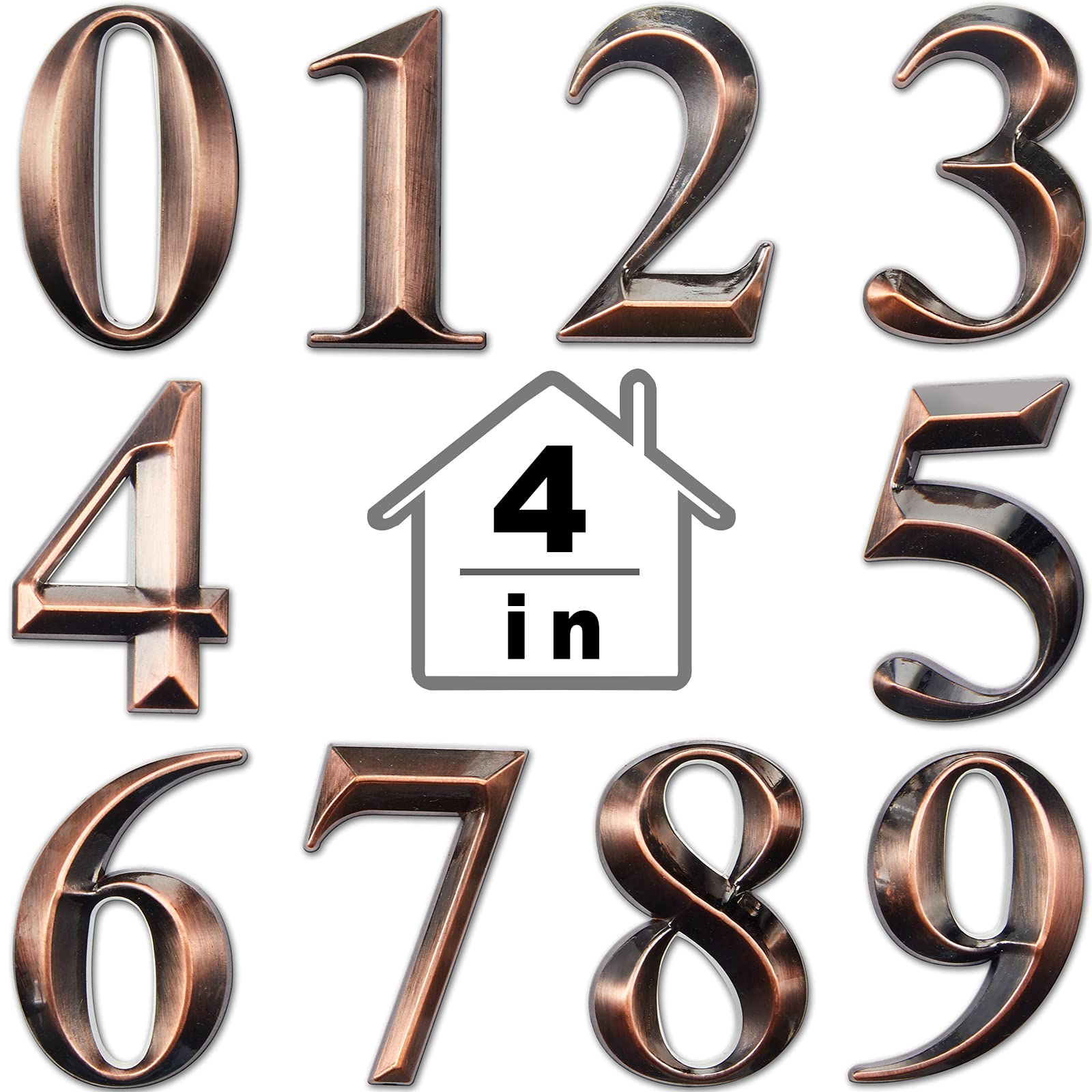 Jetec 10 Pcs House Numbers 3D Door Mailbox Numbers