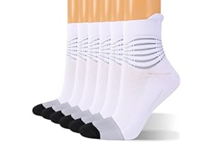 IRAMY Compression Ankle Support Socks Women - Coolmax Wicking, Cushioned Athletic, Plantar Fasciitis Relief 2/3/6 Pairs