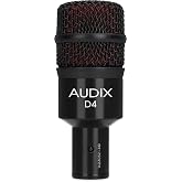 AUDIX D4 Hypercardioid Dynamic Instrument Microphone for Kick Drums, Toms, and Bass Instruments