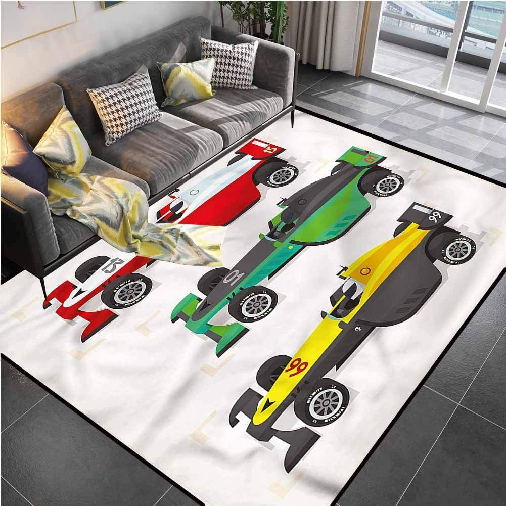 Area Rug Rugs Print Large Floor Mat Boys Room, Speed Race