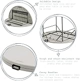 Harbour Housewares Folding Trestle Table 4ft 120cm White Round Carry Handle view 3