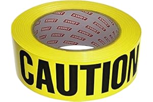 SWRT 1 Roll Premium Yellow Caution Tape, 3 Inch x 1000FT Bright Hazard Tape with Bold Black Text for Danger Zones/Sporting Events, Construction Tape for Crime Scenes/Halloween Decor