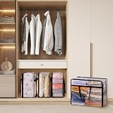 Lifewit 4 Pack Clear Plastic Storage Bags 75L Foldable Wardrobe Organizer view 8
