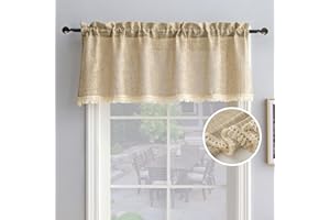 BD BEDA HOME Beda Home Tassel Linen Textured Swag Curtain Valance for Farmhouses’ Kitchen; Rustic Short Swag Topper for Small Windows Bedroom Privacy Added Rod Pocket Design(Taupe, 52Wx18L - 1PC)