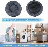 UUEMB Calming Donut Dog Cat Bed 50cm Dark Grey Soft Plush Washable view 6