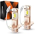 SEALIGHT H3 LED Fog Light Bulb, Upgrade 10000LM 600% Super Brighter 1:1 Mini Size Plug-n-Play, Super Heat Dissipation Performance, H3ll H3 Led Bulb Fog Lights for Car, Truck, SUV, Pack of 2