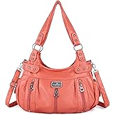Angel Kiss Large Purses and Handbags for Women Washed Faux Leather Crossbody Hobo Satchel Shoulder Handbag Tote Purse