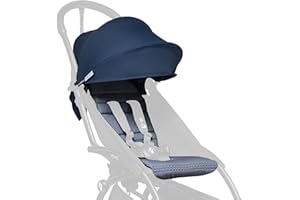 BABYZEN YOYO 6+ Color Pack, Air France Blue - Textiles Only: Seat Cushion, Matching Canopy & Zippered Back Pocket - Requires YOYO2 Frame (Sold Separately)