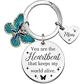 Yaxkvapu Mom Keychain Mom Birthday Gifts from Daugther Son Best Moms Ever Gift Valentines Mothers Day Gifts for Moms Butterfly Gifts for Mother I Love You Gift