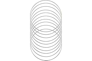 SUNTQ Macrame Hoops Ring for Dream Catcher Metal Crafts Round Brass Plated 5.5inch(Silver,Pack of 10)