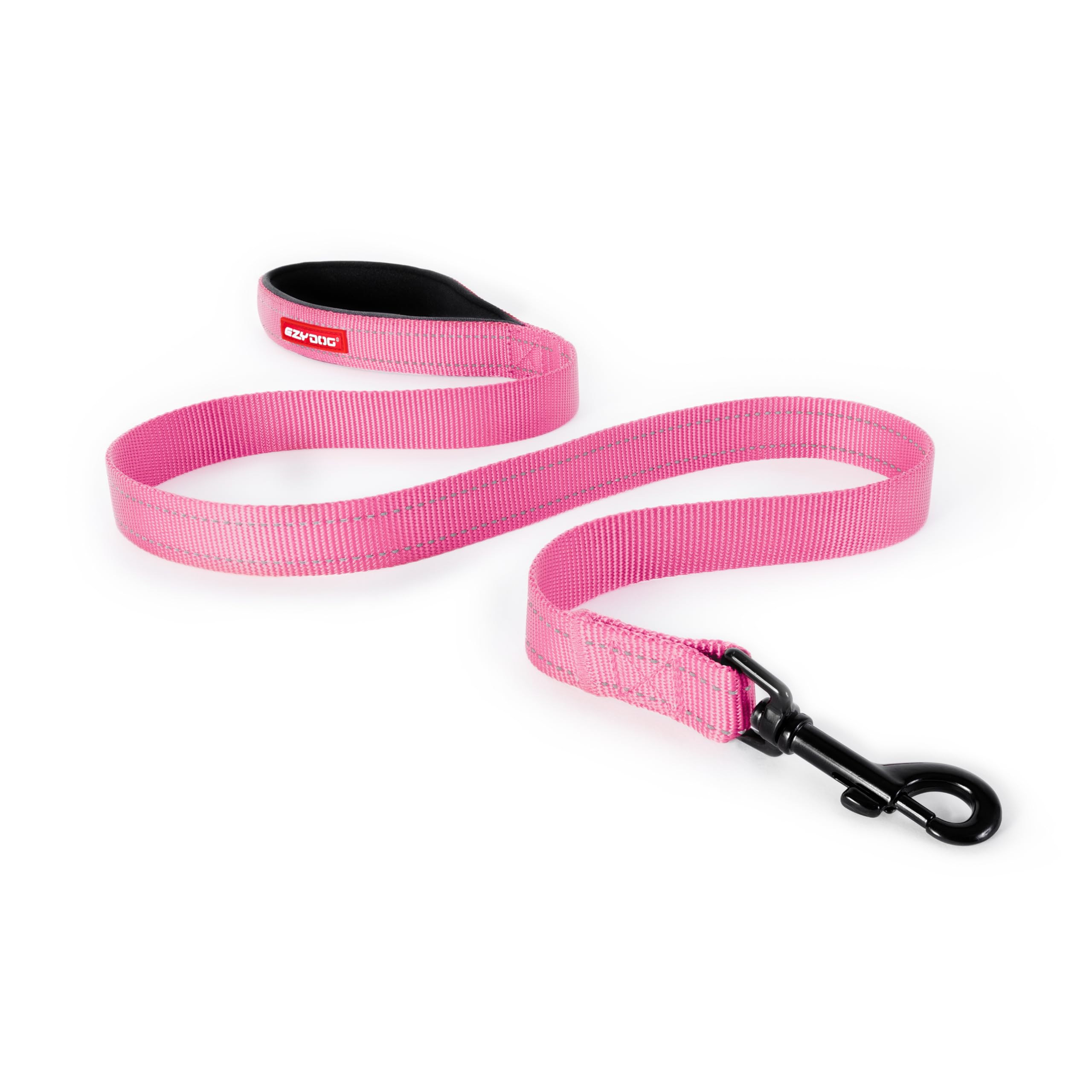EzyDog Essential Lead | Training Lead for Small, Medium, Large Dogs - Sturdy, Comfortable Padded Handle, Reflective Thread, 1.2M (Pink)