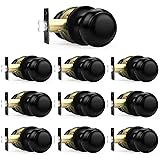 Probrico Black Door Knobs, Keyless Flat Ball