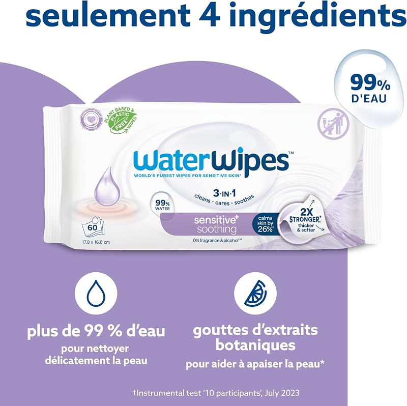 Peau Sensible+ Lingettes Apaisantes, 6 Paquets