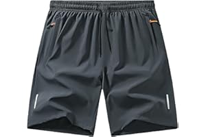 Gym Shorts for Men - Quick Dry Hiking Shorts Lightweight Athletic Workout Gym Basketball Short Pants with Zipper Pockets