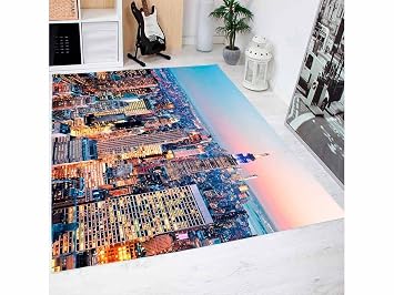 New York Skyline Teppich Pvc 95 Cm X 165 Cm Pvc Erwachsener