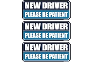 GEEKBEAR New Driver Car Magnet - Colorful, Reflective, Weather-Resistant - Rectangular 8.7 x 3.5 in (Navy/Blue, 3 Pack)