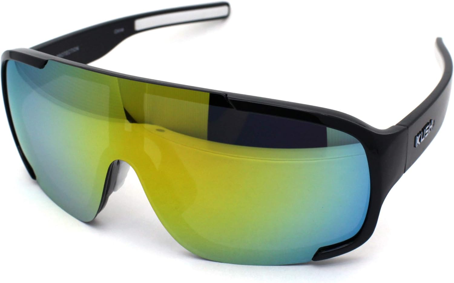 Kush Gafas de sol de plástico para hombre, Espejo Negro Naranja, 6