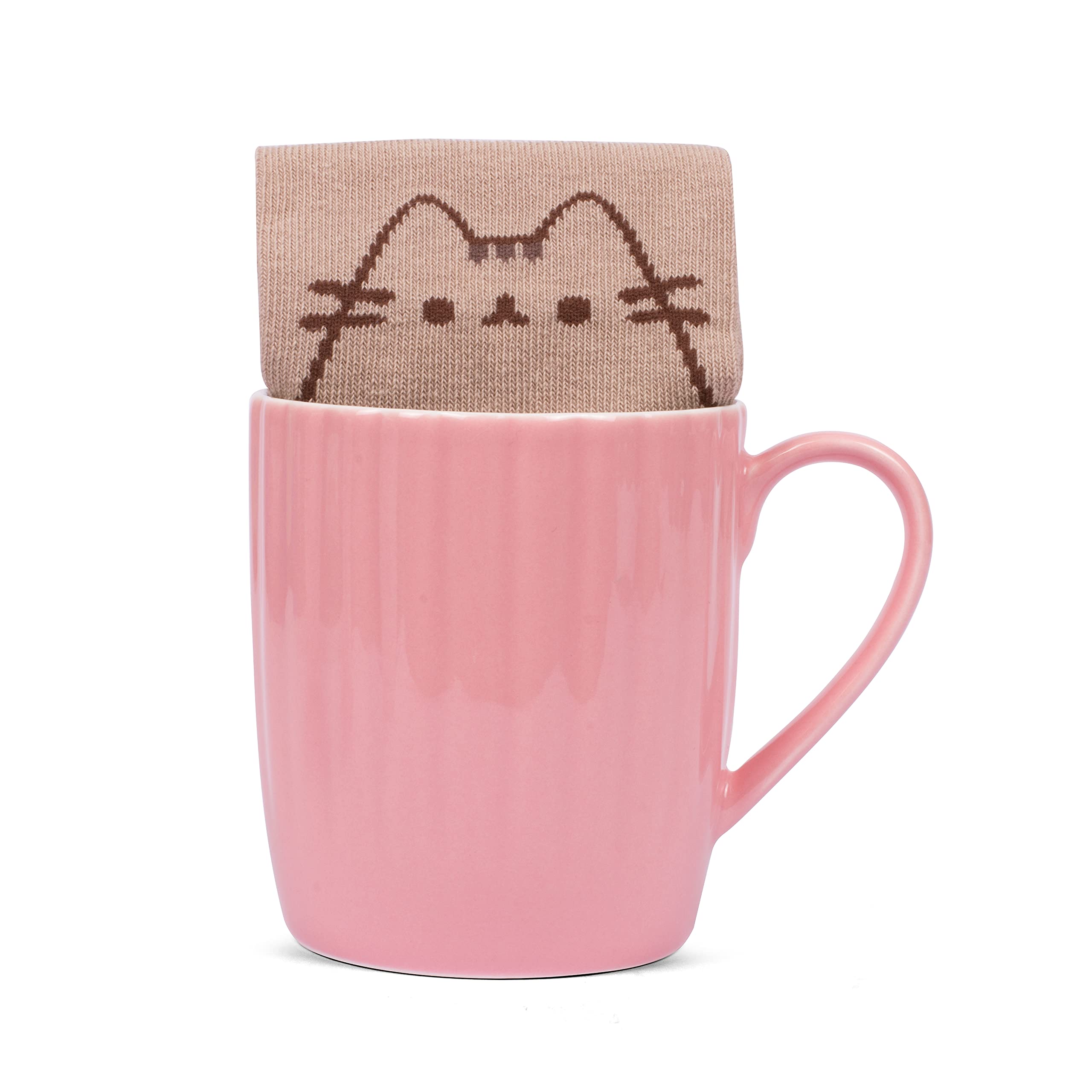 Pusheen PUSHSMPIN Mug & Socks, Cup: Ceramic Socks: 70% Cotton, 25% Polyamide, 5% Polyester/Elastane, 250 milliliters, Multicolour 1002360