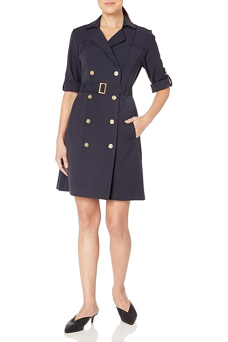 double breasted shirt dress