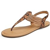 DREAM PAIRS Women's Elastic Strappy String Thong Ankle Strap Summer Gladiator Sandals