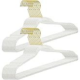 Enjamyo 20 Pack Coating Sweater Hangers 16", Plastic Hangers with Bling Gold Glitter, Crystal Clear Acrylic Hanger with Swivel Hook, Non-Slip Space Saving Coat Hanger for Adult Closet,