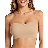 OEAK Strapless Bras for Women Wireless Bandeau Bra Non Slip Push Up Tube Top Seamless Bras Comfortable Padded Bralette