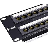 NewYork Cables 48 Port Cat6 Patch Panel, 10Gb Ethernet, 2U 19-Inch Rack or Wall Mount, UTP Network Patch Panel, Heavy-Duty Steel, Color-Coded T568A/B, 110/Krone Compatible, Black
