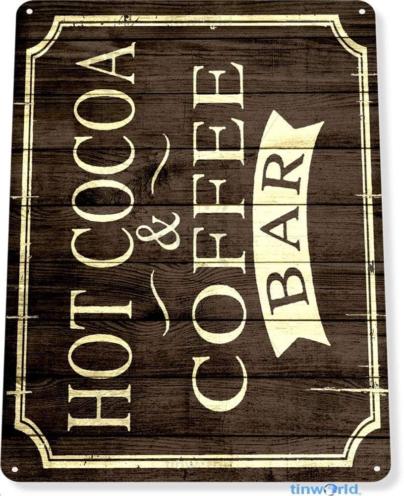 DOGT TIN Sign Hot Cocoa Coffee Bar Rustic Metal D&eacute Vintage TIN SIGN 7.8 * 11.8 inch(L * W)