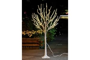 LIGHTSHARE Lighted Tree 4FT 48 LED Lighted Birch Tree for Decoration Inside and Outside, Home Patio Wedding Festival Christmas Decor, Warm White